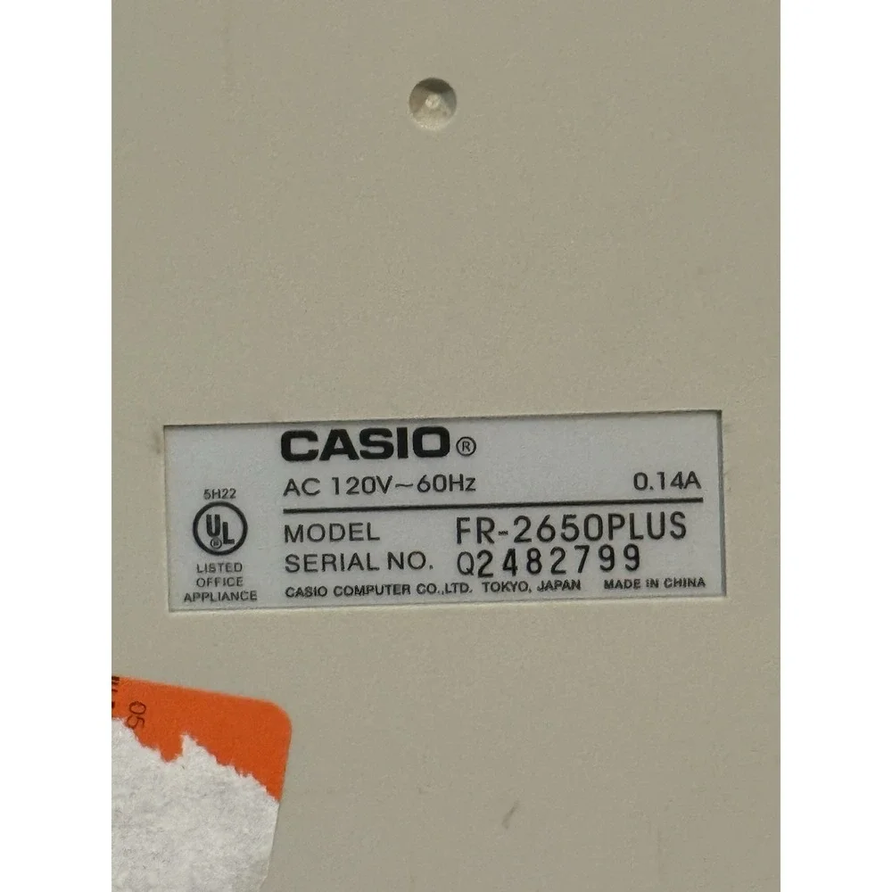 Casio Vintage FR-2650 Plus Tax & Exchange Desktop Printing Calculator